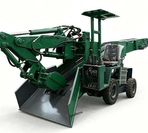 Wheeled Mini Mining Mucking Loader with 30kw Motor & Engine 60m3/h Capacity 600x650mm Max Slag Size