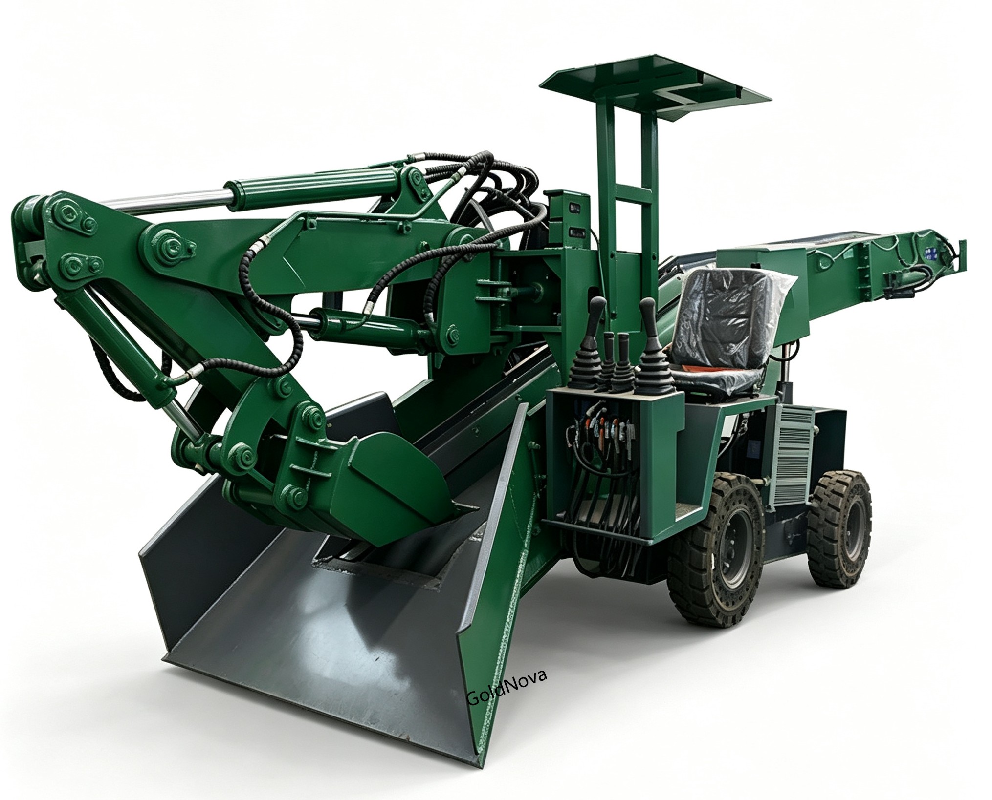 Wheeled Mini Mining Mucking Loader with 30kw Motor & Engine 60m3/h Capacity 600x650mm Max Slag Size
